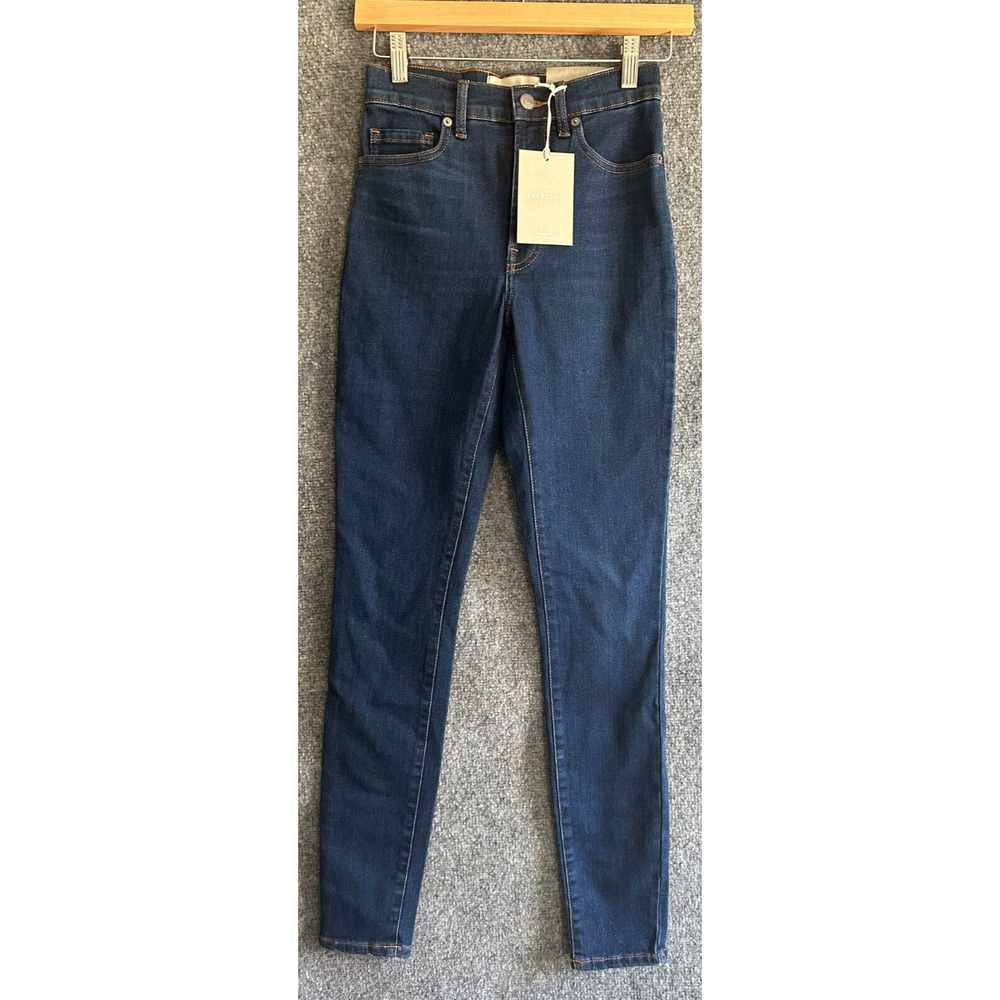 Everlane Jeans Women Size 24 Tall High Rise Skinny Dark Blue Wash Stretch NEW